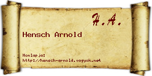 Hensch Arnold névjegykártya